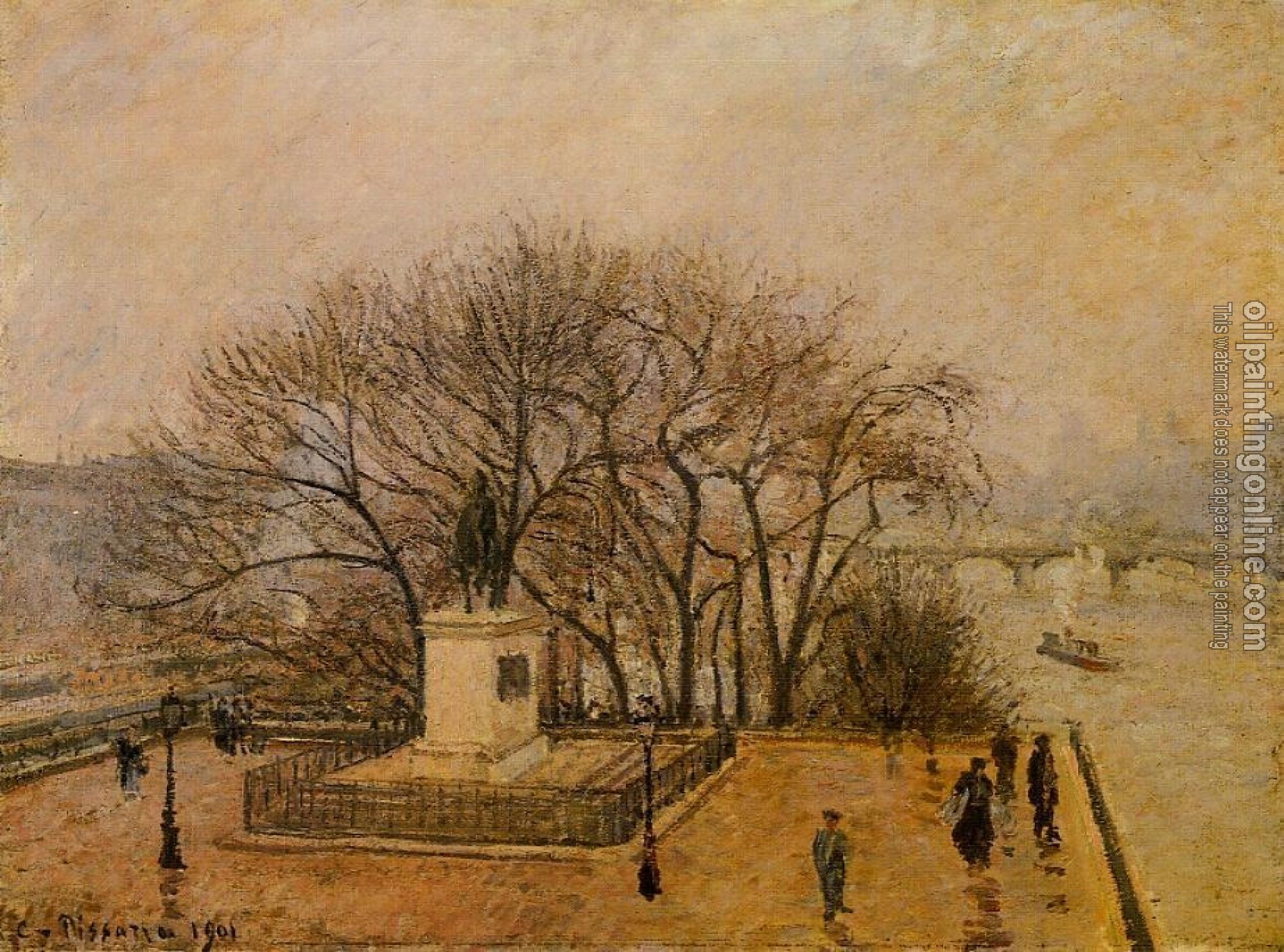 Pissarro, Camille - Pont-Neuf, the Statue of Henri IV, Mist